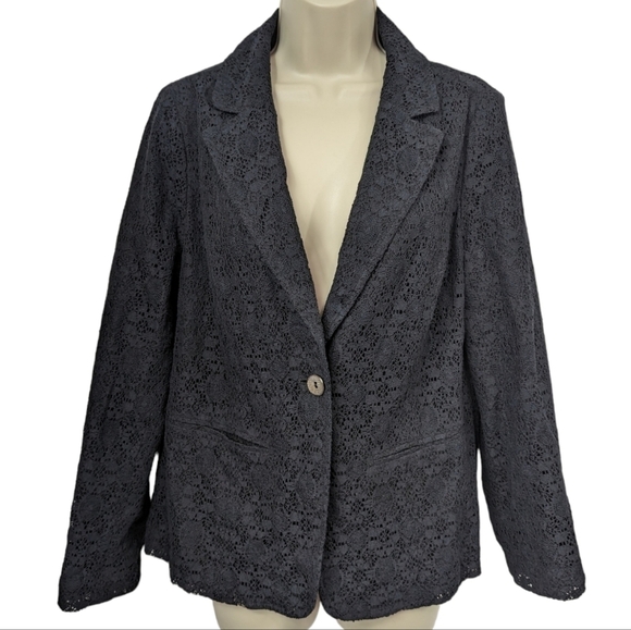 Chico's Lace Blazer Sz 1/M - Picture 1 of 11